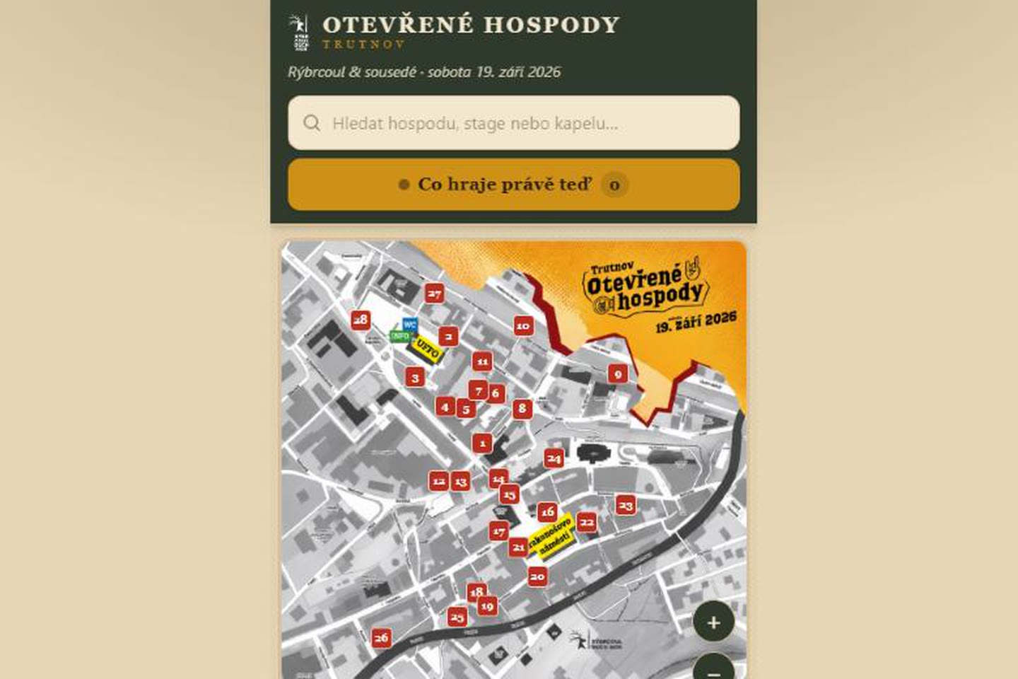 Náhled aplikace Otevřené hospody Trutnov